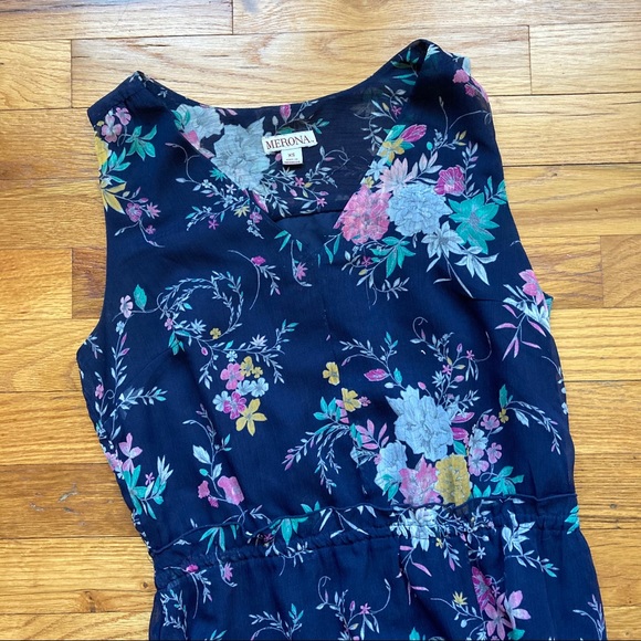 Merona Navy Floral Maxi Dress - Picture 3 of 13